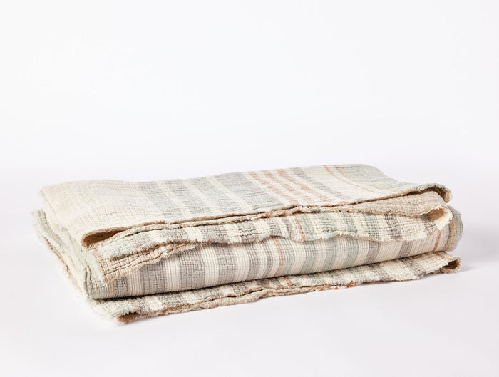 Topanga Organic Matelasse Blanket | Sunset Stripe