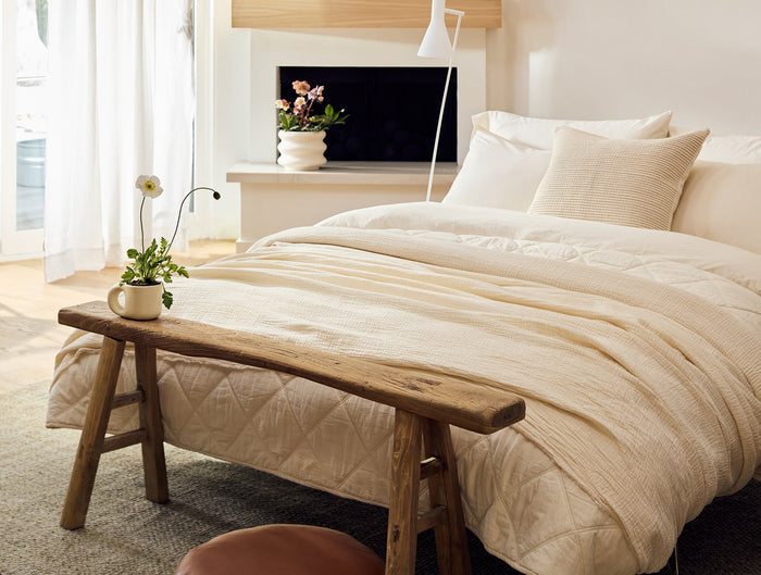 Topanga Organic Matelasse Blanket | Undyed