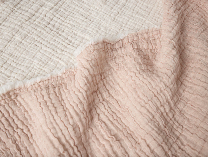 Topanga Organic Matelasse Blanket - Coyuchi | Praline Chambray
