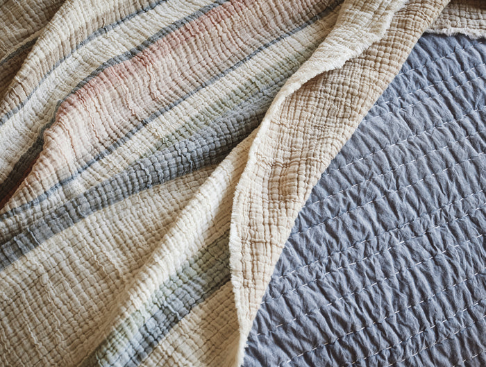 Topanga Organic Matelasse Striped Throw