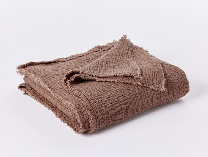 Topanga Organic Matelasse Throw | Redwood