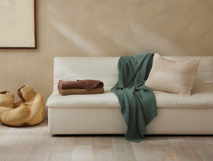 Topanga Organic Matelasse Throw | Juniper