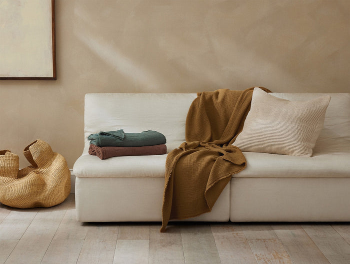 Topanga Organic Matelasse Throw | Hazel