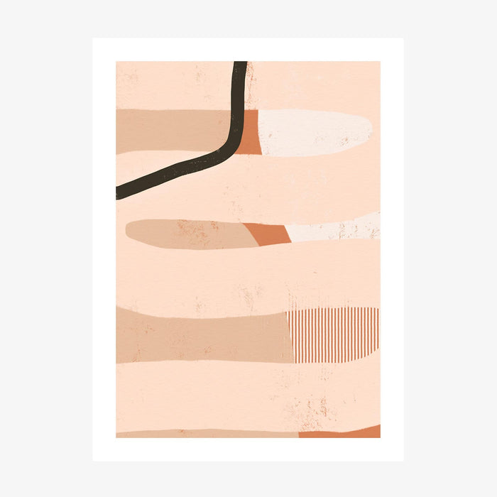 Torquay No 3 an abstract art print in neutral peach tones.