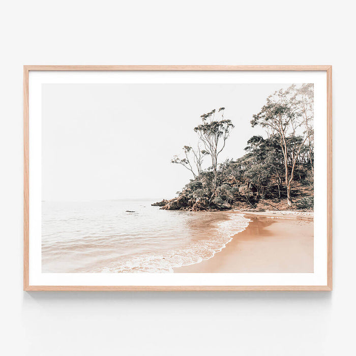A framed photo wall art print featuring a Tranquil Cove along the Australian coast