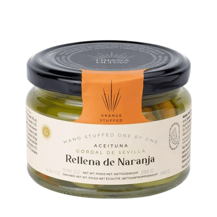 Triana Olivas Orange stuffed Gordal Olives
