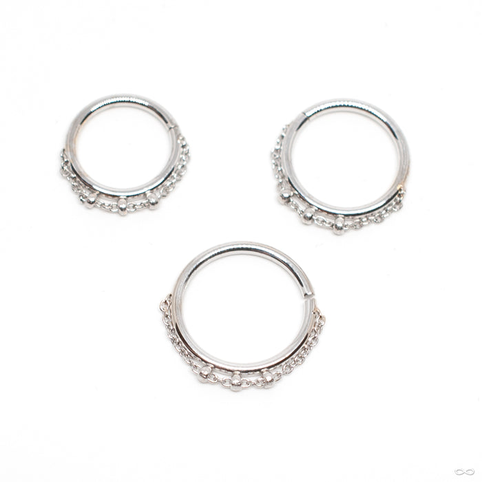 Trio Bead Seam Ring in Gold from Pupil Hall in white gold