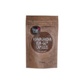 A brown stand-up pouch package of True Ashwagandha KSM-66 Food Supplement, containing 90 capsules.