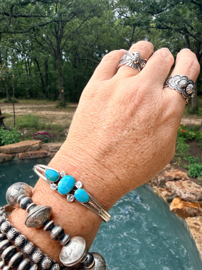 Turquoise and Sterling Silver Cuff