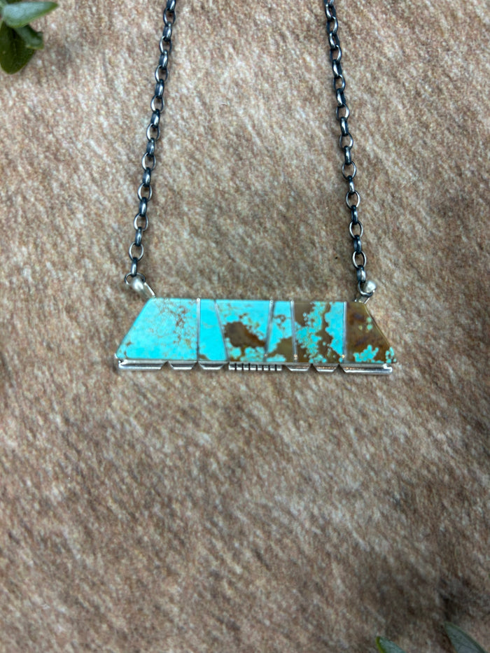 Turquoise Inlay Necklace by Brandon Etcitty