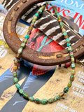 Turquoise Tube Necklace – Sterling Silver & Hematite