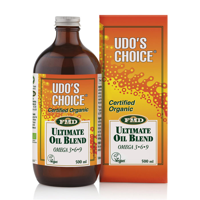 Udos Oil Bottle and Box