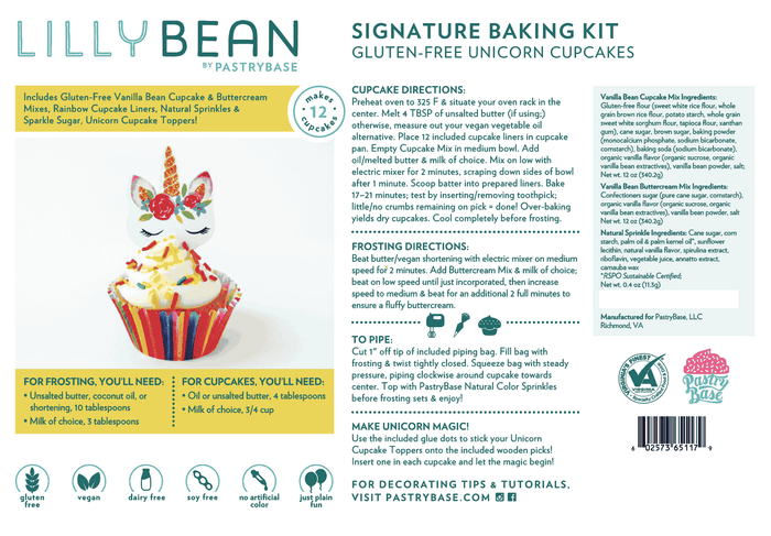 Unicorn Cupcake Baking Kit (Vegan & Gluten-Free)