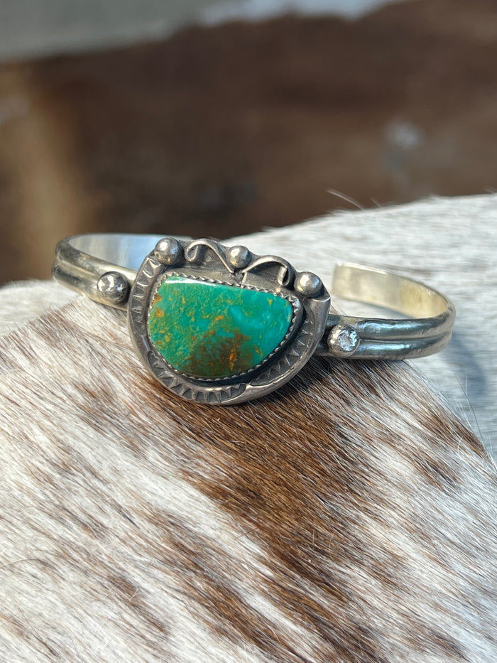 Unique Native Made Turquoise Cuff by Judith Dixon