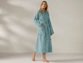 Unisex Cloud Loom Organic Robe | Pacific Blue