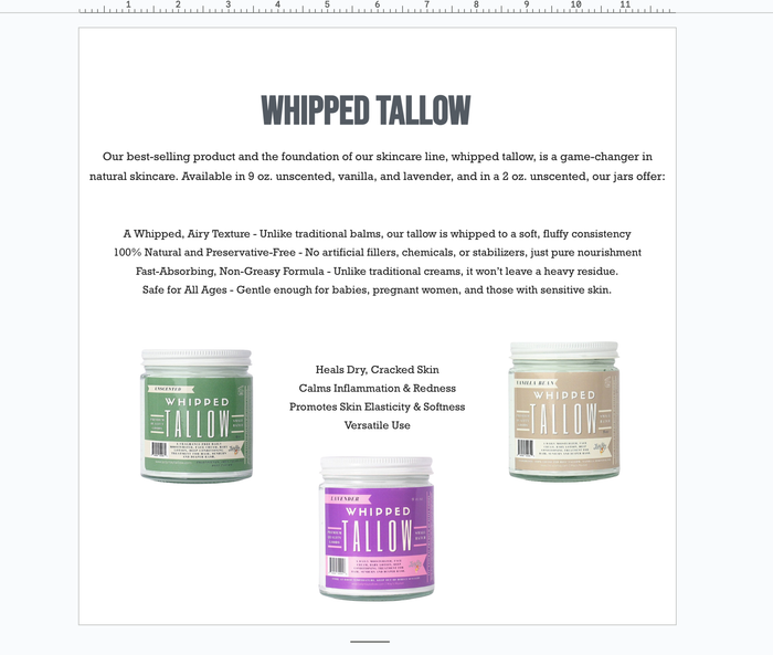 Vanilla Whipped Tallow Moisturizer | 100% Natural Skincare