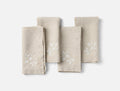 Verbena Embroidered Organic Linen Napkins, Set of 4
