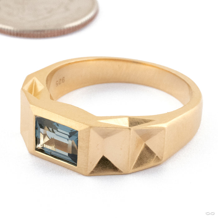 Verse Ring from Tether Jewelry with london blue topaz