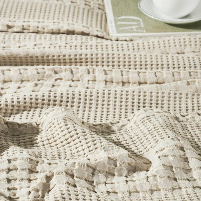 VHC Brands Waffle Weave Natural Body Pillow Cover, 20x54 - Farmhouse Boho Decorative Throw Pillow Sham
