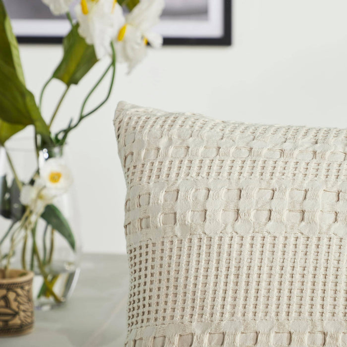 VHC Brands Waffle Weave Natural Body Pillow Cover, 20x54 - Farmhouse Boho Decorative Throw Pillow Sham