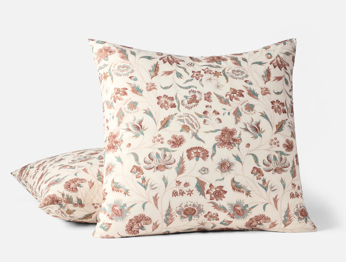 Viola Organic Print Sham - Coyuchi | Undyed w/Garnet