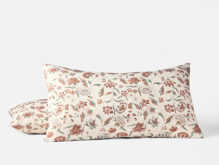 Viola Organic Print Sham - Coyuchi | Undyed w/Garnet