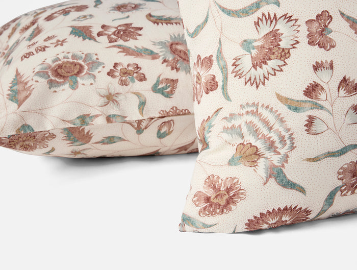 Viola Organic Print Sham - Coyuchi | Undyed w/Garnet