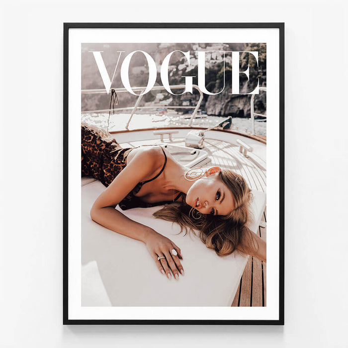 Vogue Amalfi wall art print in black frame