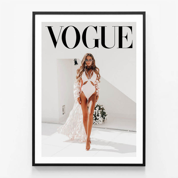 Vogue Fashion wall art print in black frame