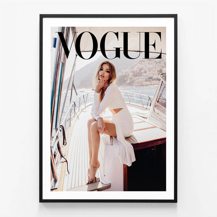 Vogue Positano wall art print in black frame