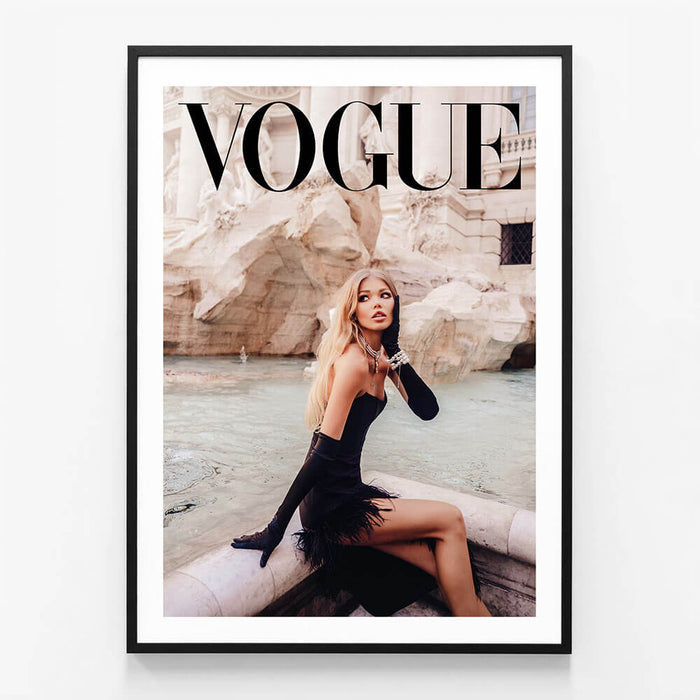 Vogue Trevi wall art print in black frame