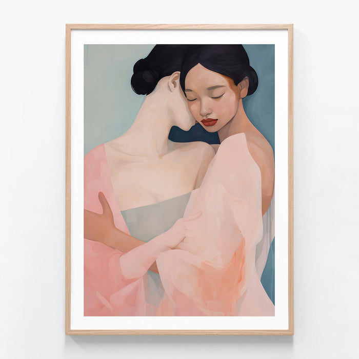 Warm Embrace oak framed print