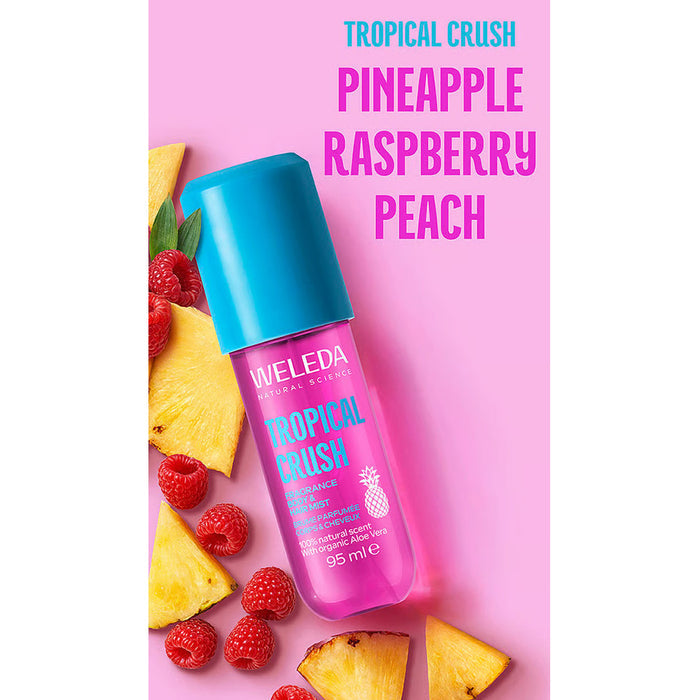 Weleda Tropical Crush body mist bottle.