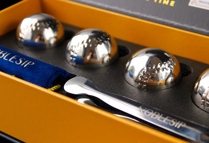 Whiskey BASEBALL Steel Ice Balls, New NOBLESIP Premium Gift