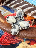 White Buffalo Cluster Ring size 6