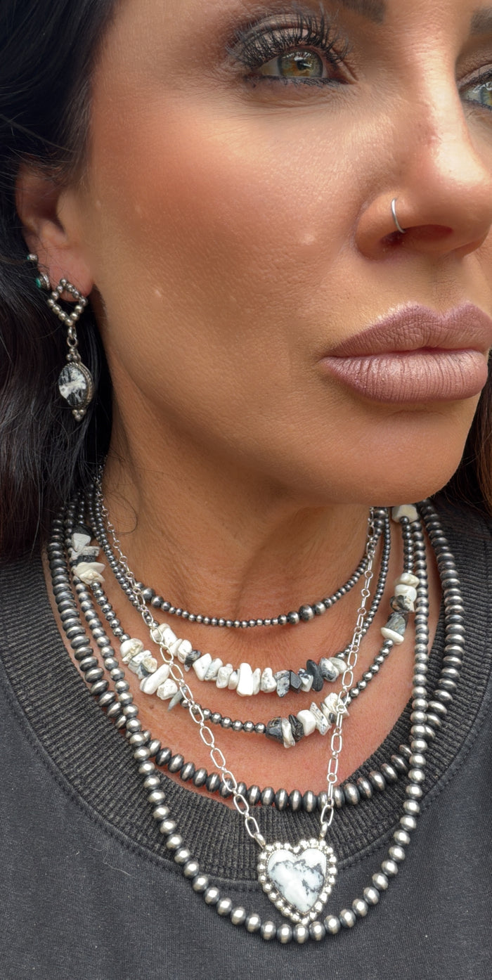White Buffalo Dangle Earrings