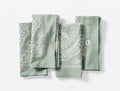 White Buffalo Land Trust Bandana Napkins, Set of 4 | Sage w/Undyed