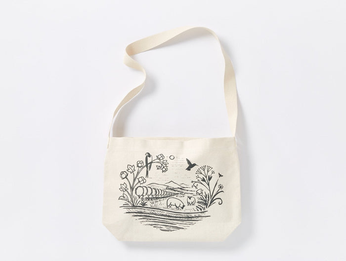 White Buffalo x Coyuchi Organic Crossbody Tote | Undyed