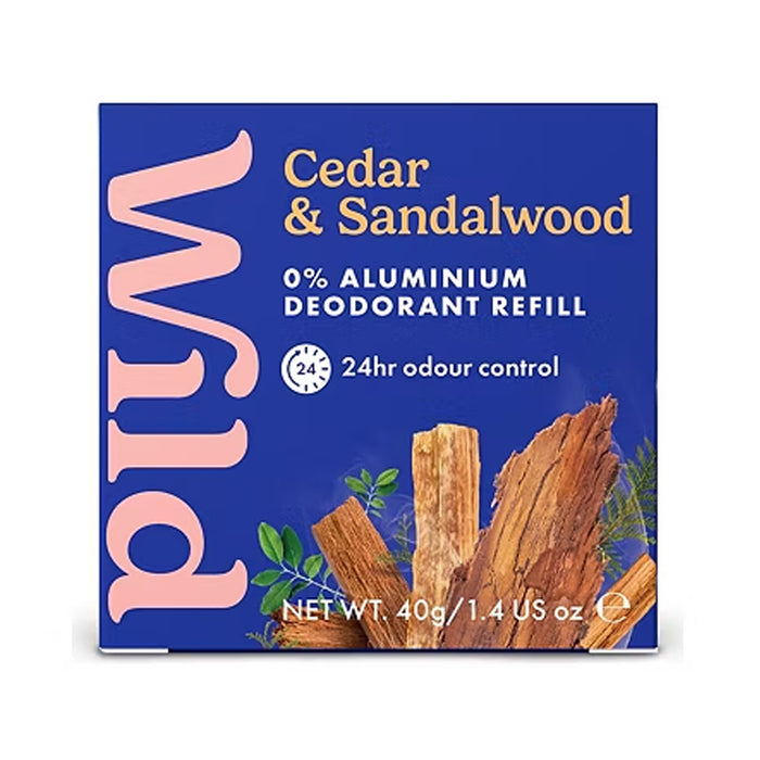 Wild Natural Deodorant Navy Case Cedar & Sandalwood Starter Pack