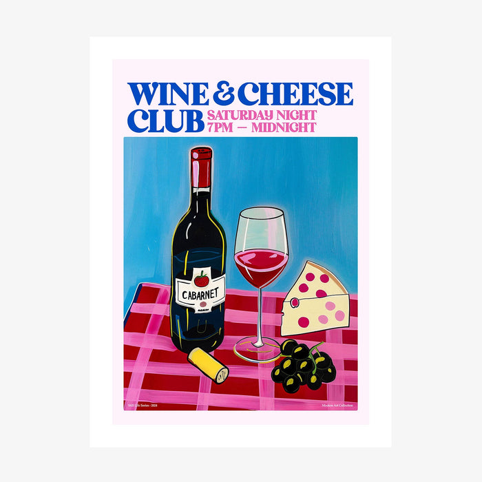 Wine Cheese Club wall art print
