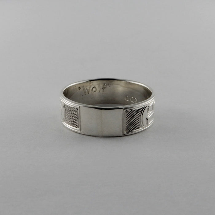 Wolf Silver Band 1/4 inch Wide