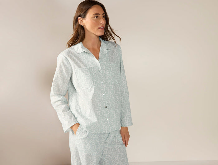 Women's Isla Organic Cotton Long Sleeve Pajama Set - Coyuchi | Dew Robles