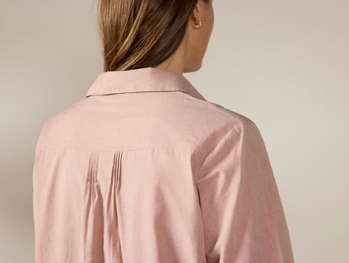 Women's Isla Organic Cotton Long Sleeve Pajama Set - Coyuchi | Praline Chambray
