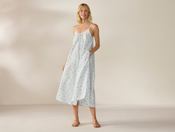 Women's Isla Organic Cotton Night Dress + Eye Mask Set