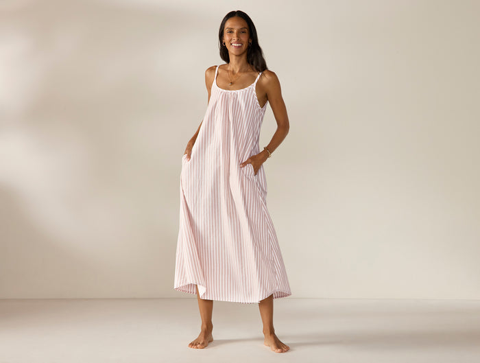 Women's Isla Organic Cotton Night Dress + Eye Mask Set