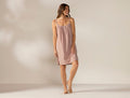 Women's Isla Organic Cotton Nightgown - Coyuchi | Praline Chambray