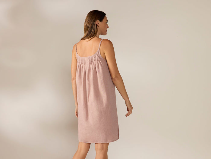 Women's Isla Organic Cotton Nightgown - Coyuchi | Praline Chambray