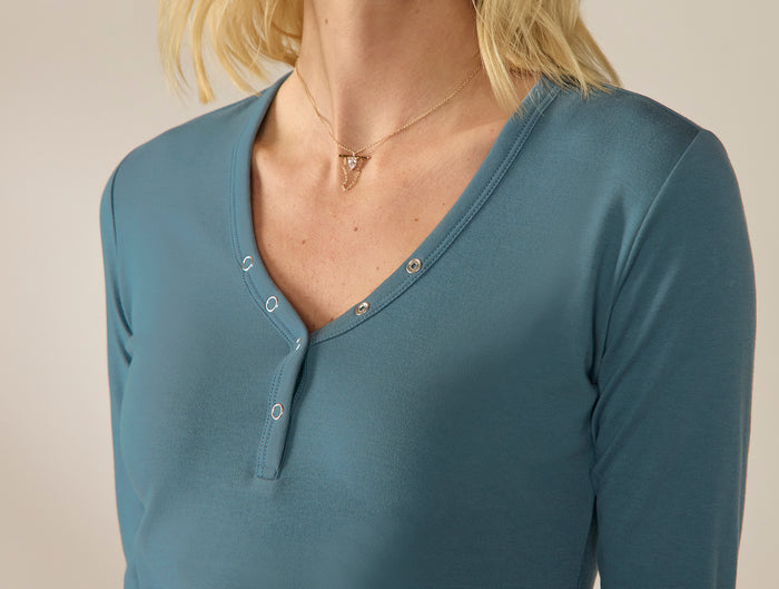 Women's Pima Organic Knit Henley