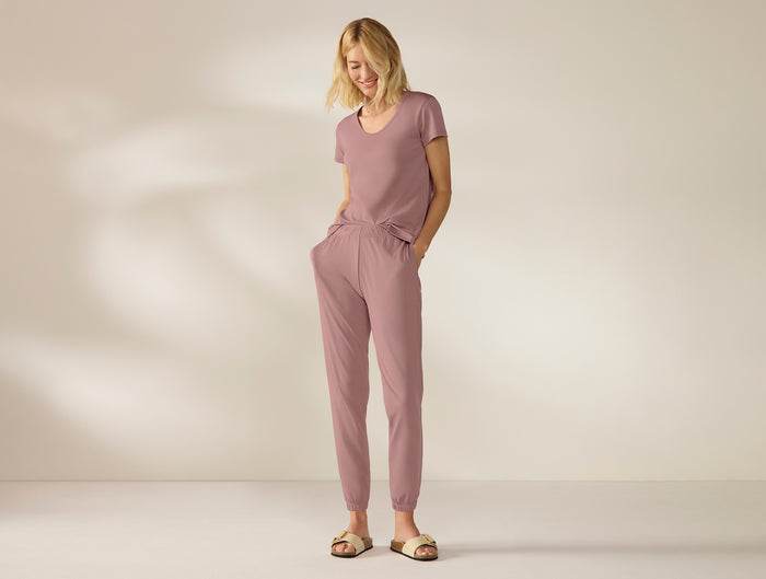 Women's Pima Organic Knit Jogger + Tee Set