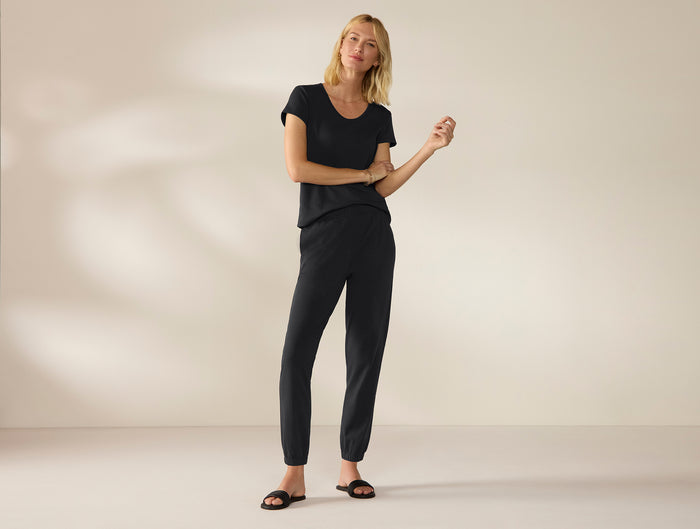 Women's Pima Organic Knit Jogger + Tee Set